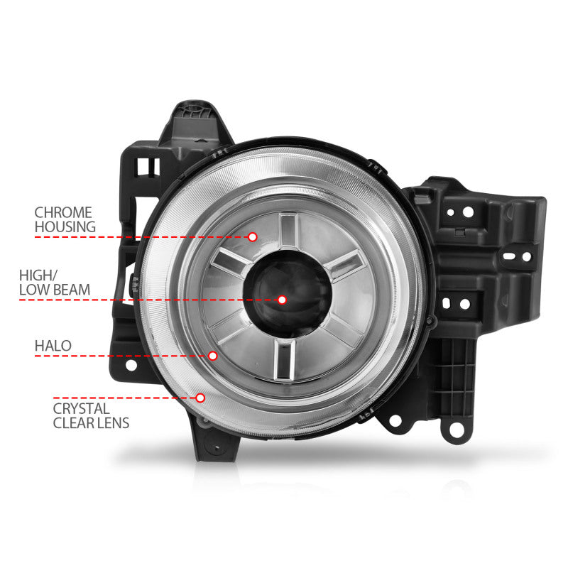 ANZO 2007-2013 Toyota Fj Cruiser Projector Headlights w/ Halo Chrome ANZO 2007-2013 Toyota Fj Cruiser Projector Headlights w/ Halo Chrome