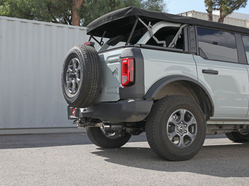 aFe 2021+ Ford Bronco L4-2.3L (t) / V6-2.7L (tt) Vulcan 3in. to 2.5in. SS Cat-Back - Polished aFe 2021+ Ford Bronco L4-2.3L (t) / V6-2.7L (tt) Vulcan 3in. to 2.5in. SS Cat-Back - Polished