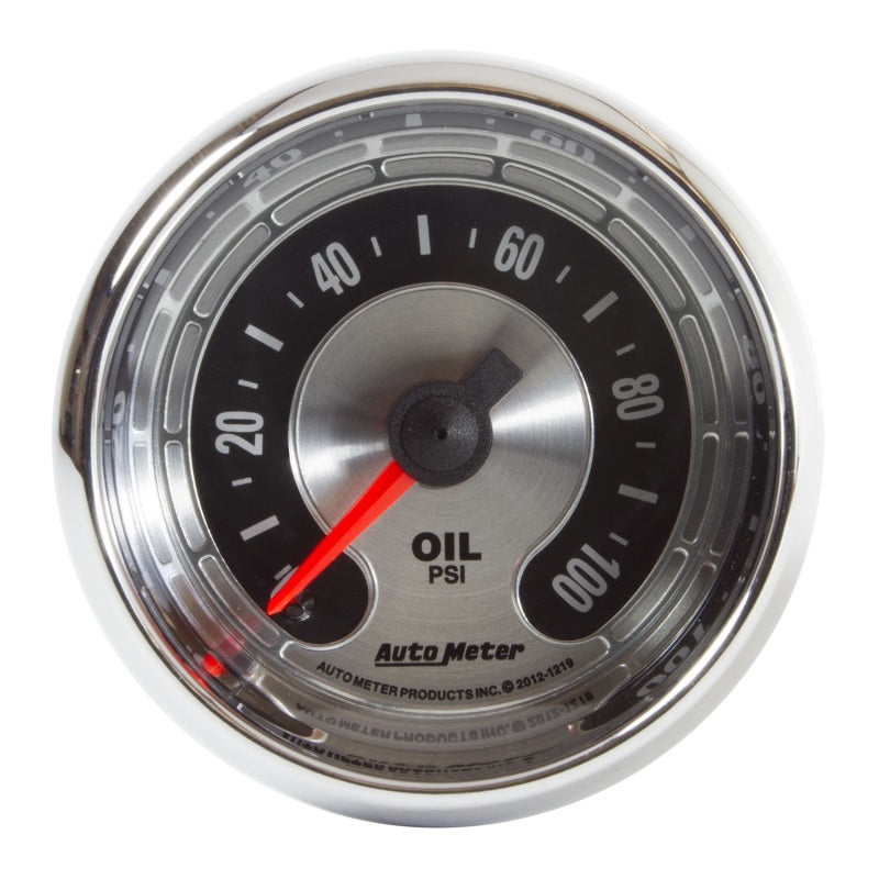 Autometer American Muscle 2 1/16in 100PSI Mechanical Oil Pressure Gauge Autometer American Muscle 2 1/16in 100PSI Mechanical Oil Pressure Gauge