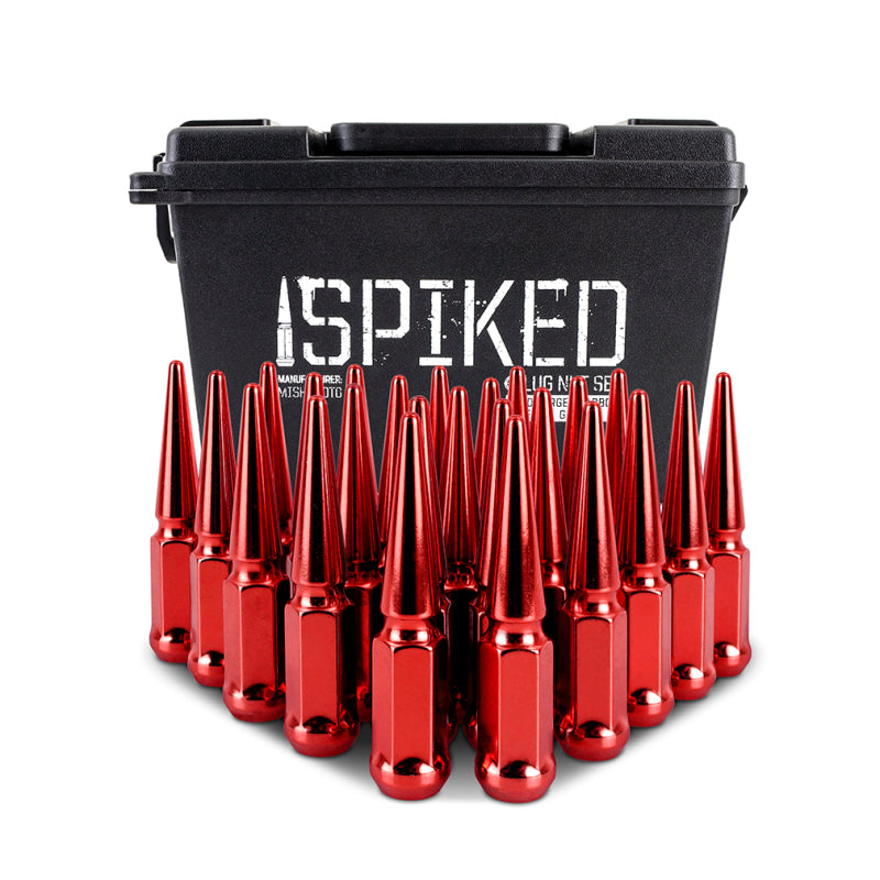 Mishimoto Mishimoto Steel Spiked Lug Nuts M14 x 1.5 24pc Set Red Mishimoto Mishimoto Steel Spiked Lug Nuts M14 x 1.5 24pc Set Red