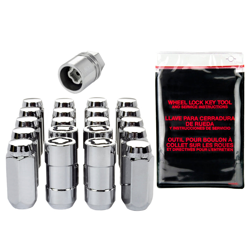 McGard 5 Lug Hex Install Kit w/Locks (Cone Seat Nut) M14X1.5 / 13/16 Hex / 1.945in. Length - Chrome McGard 5 Lug Hex Install Kit w/Locks (Cone Seat Nut) M14X1.5 / 13/16 Hex / 1.945in. Length - Chrome