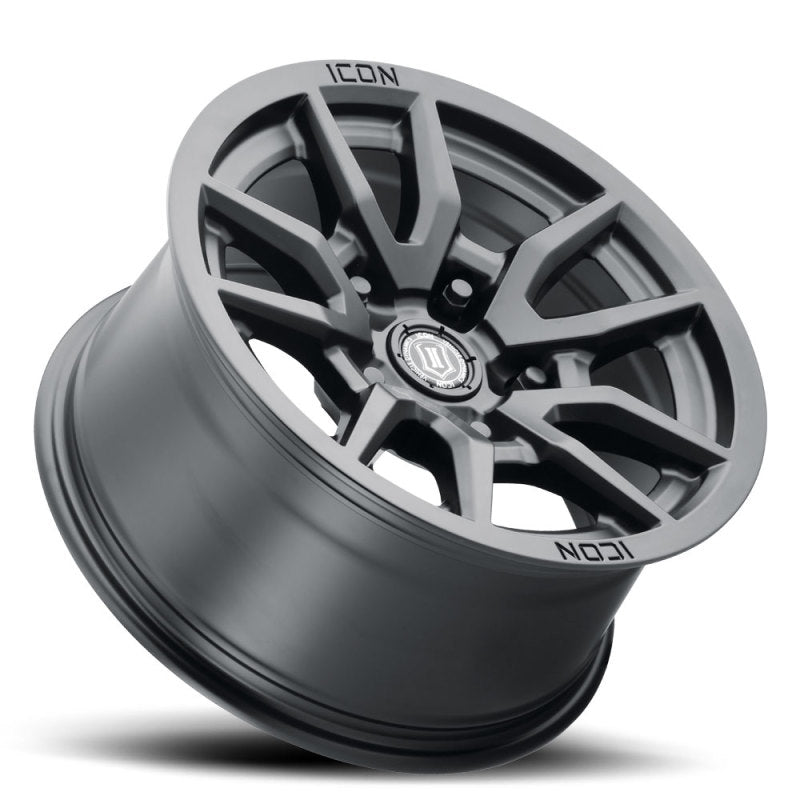 ICON Vector 5 17x8.5 5x5 -6mm Offset 4.5in BS 71.5mm Bore Satin Black Wheel ICON Vector 5 17x8.5 5x5 -6mm Offset 4.5in BS 71.5mm Bore Satin Black Wheel