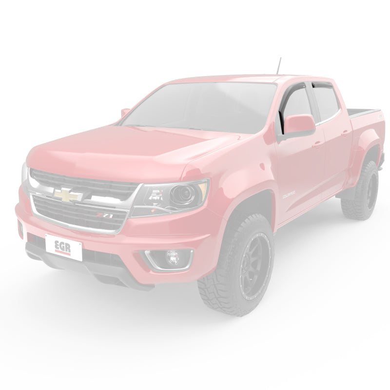 EGR 15+ Chevy Colorado/GMC Canyon Crew Cab In-Channel Window Visors - Set of 4 EGR 15+ Chevy Colorado/GMC Canyon Crew Cab In-Channel Window Visors - Set of 4