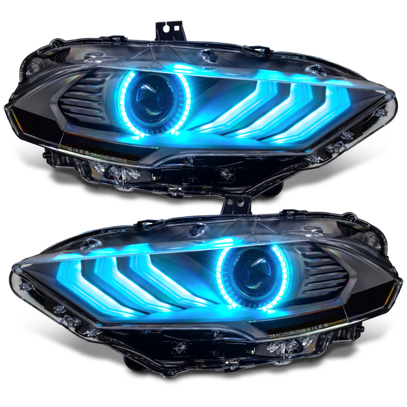 Oracle Lighting 18-23 Ford Mustang Dynamic ColorSHIFT LED Headlights - Black Series SEE WARRANTY Oracle Lighting 18-23 Ford Mustang Dynamic ColorSHIFT LED Headlights - Black Series SEE WARRANTY