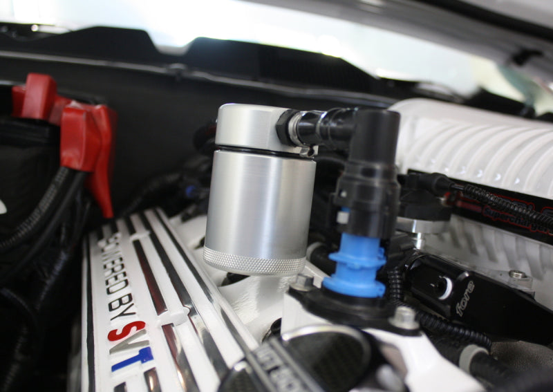 J&L 07-14 Ford Mustang GT500 Passenger Side Oil Separator 3.0 - Clear Anodized J&L 07-14 Ford Mustang GT500 Passenger Side Oil Separator 3.0 - Clear Anodized