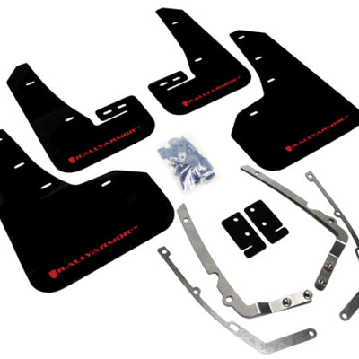 Rally Armor 15-21 MKVII VW Golf/GTI Black UR Mud Flap w/Red Logo