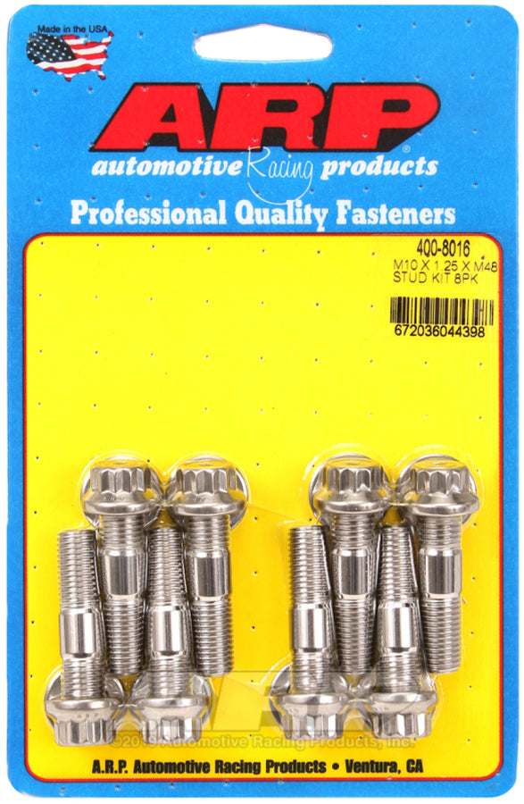 ARP Sport Compact M10 x 1.25 x 48mm Stainless Accessory Studs (8 pack) ARP Sport Compact M10 x 1.25 x 48mm Stainless Accessory Studs (8 pack)