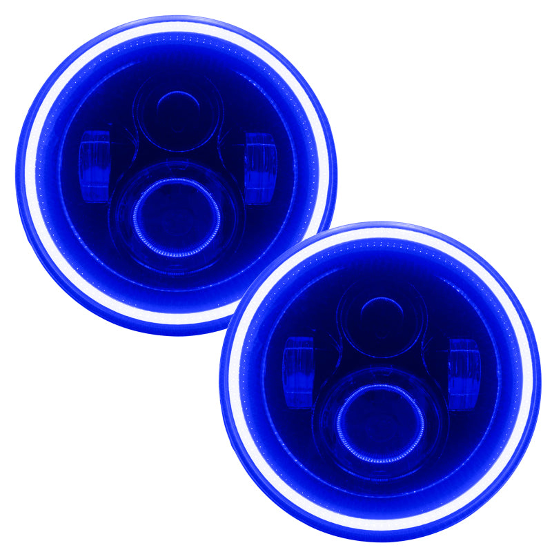 Oracle 7in High Powered LED Headlights - Black Bezel - Blue Oracle 7in High Powered LED Headlights - Black Bezel - Blue