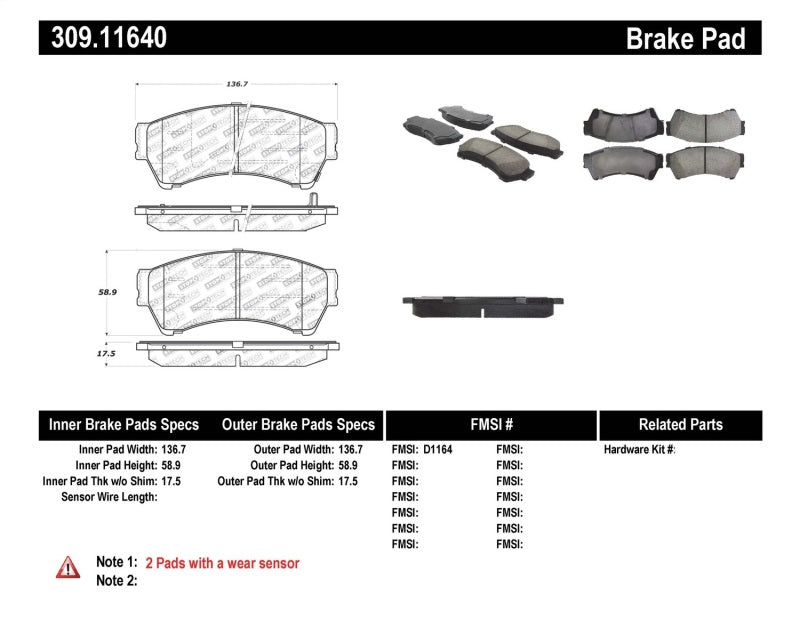 StopTech Performance 06-10 Ford Fusion / 07-10 Lincoln MKZ / 06-09 Mazda 6 Front Brake Pads StopTech Performance 06-10 Ford Fusion / 07-10 Lincoln MKZ / 06-09 Mazda 6 Front Brake Pads