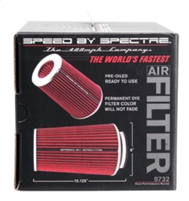 Spectre Adjustable Conical Air Filter 9-1/2in. Tall (Fits 3in. / 3-1/2in. / 4in. Tubes) - Red Spectre Adjustable Conical Air Filter 9-1/2in. Tall (Fits 3in. / 3-1/2in. / 4in. Tubes) - Red