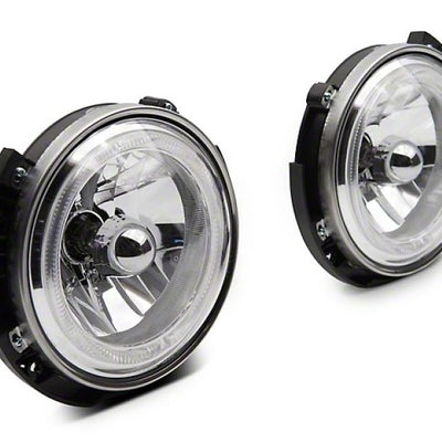 Raxiom 07-18 Jeep Wrangler JK LED Halo Headlights- Chrome Housing (Clear Lens)