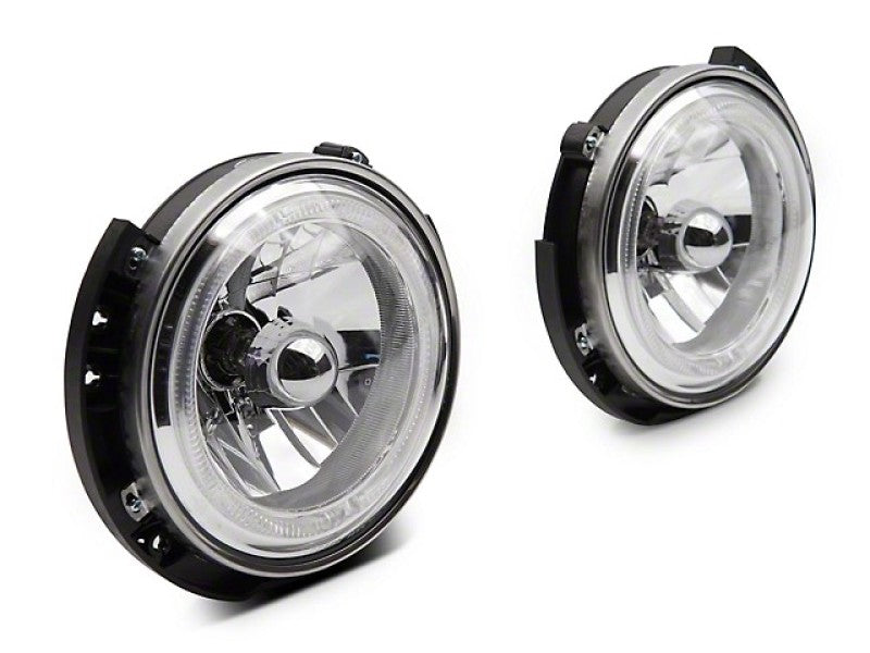 Raxiom 07-18 Jeep Wrangler JK LED Halo Headlights- Chrome Housing (Clear Lens) Raxiom 07-18 Jeep Wrangler JK LED Halo Headlights- Chrome Housing (Clear Lens)