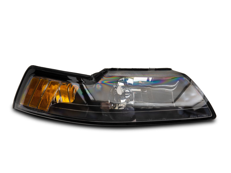 Raxiom 99-04 Mustang Axial Series OEM Style Replacement Headlights- Black Housing (Clear Lens) Raxiom 99-04 Mustang Axial Series OEM Style Replacement Headlights- Black Housing (Clear Lens)