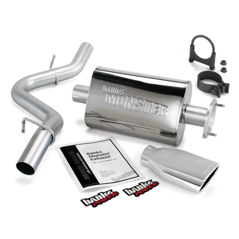 Banks Power 04-06 Jeep 4.0L Wrangler Monster Exhaust System - SS Single Exhaust w/ Chrome Tip Banks Power 04-06 Jeep 4.0L Wrangler Monster Exhaust System - SS Single Exhaust w/ Chrome Tip
