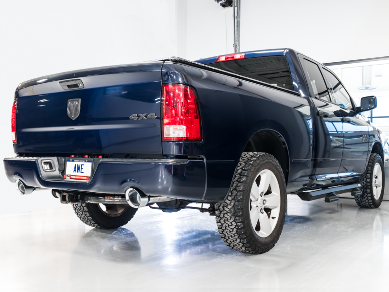 AWE Tuning 09-18 RAM 1500 5.7L (w/Cutouts) 0FG Dual Rear Exit Cat-Back Exhaust - Diamond Black Tips AWE Tuning 09-18 RAM 1500 5.7L (w/Cutouts) 0FG Dual Rear Exit Cat-Back Exhaust - Diamond Black Tips