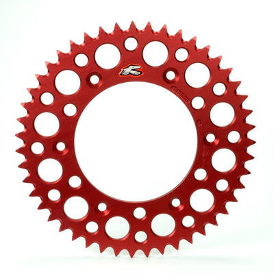 Renthal 92-24 Honda CR125R/250R/500R/CRF250R/X/450R/RWE/RX Rr Grooved Sprocket - Red 520-49P Teeth