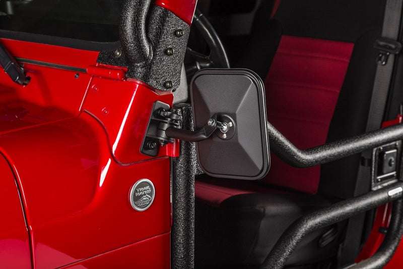Rugged Ridge 97-18 Jeep Wrangler Textured Black Rectangular Stubby Trail Mirror Kit Rugged Ridge 97-18 Jeep Wrangler Textured Black Rectangular Stubby Trail Mirror Kit