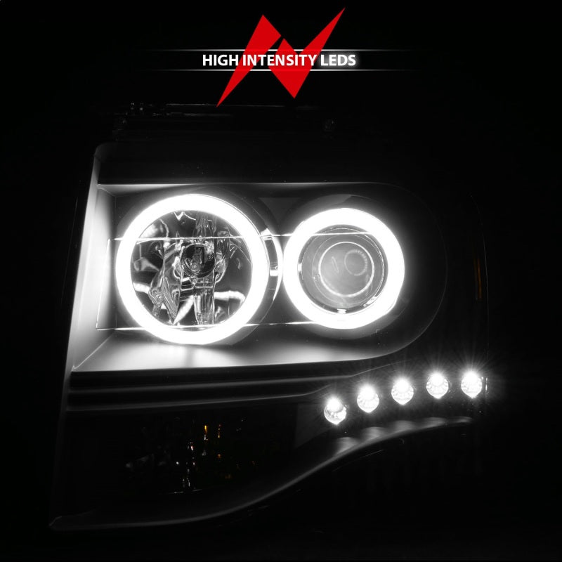 ANZO 2007-2014 Ford Expedition Projector Headlights w/ Halo Black ANZO 2007-2014 Ford Expedition Projector Headlights w/ Halo Black