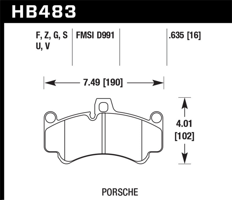 Hawk 08 Porsche 911 Targa 4/4S/03-05 911 GT2/04-08 GT3/07-08 Turbo HT-10 Race Front Brake Pads Hawk 08 Porsche 911 Targa 4/4S/03-05 911 GT2/04-08 GT3/07-08 Turbo HT-10 Race Front Brake Pads