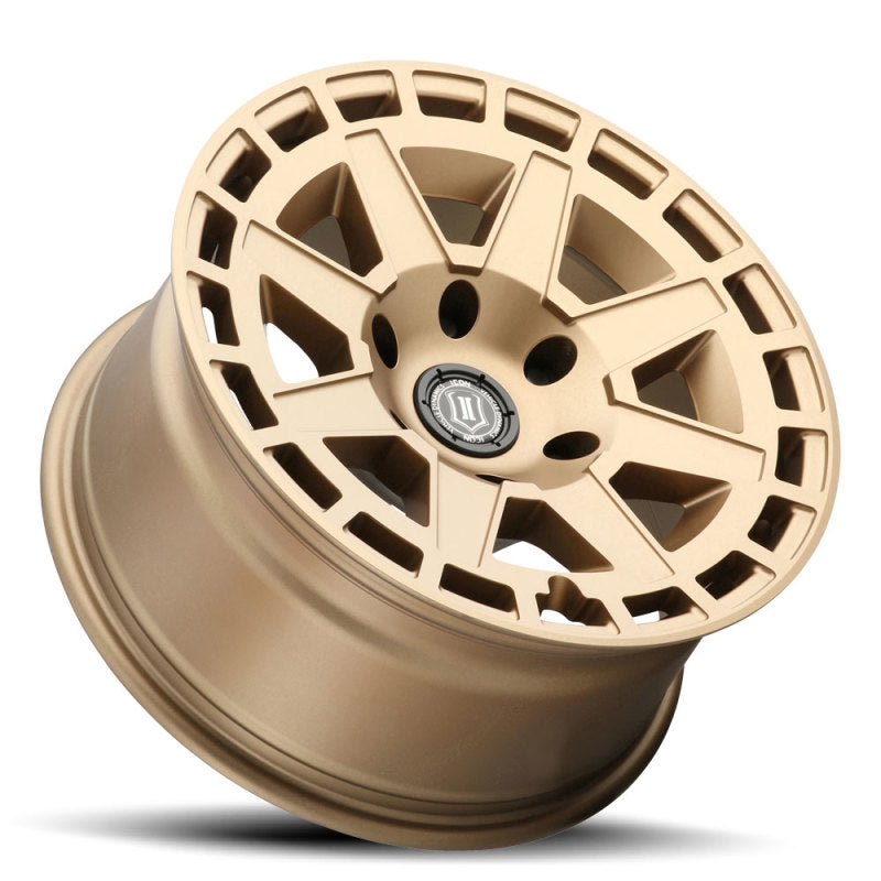 ICON Compass 17x8.5 6x5.5 0mm Offset 4.75in BS Satin Brass Wheel ICON Compass 17x8.5 6x5.5 0mm Offset 4.75in BS Satin Brass Wheel