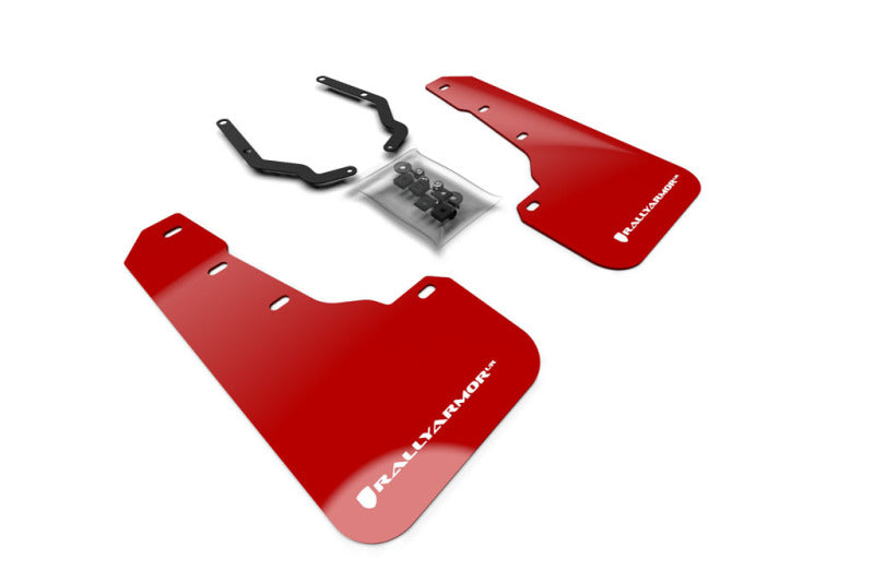 Rally Armor 18-23 Subaru Crosstrek Red Mud Flap w/White Logo (Front Only) Rally Armor 18-23 Subaru Crosstrek Red Mud Flap w/White Logo (Front Only)