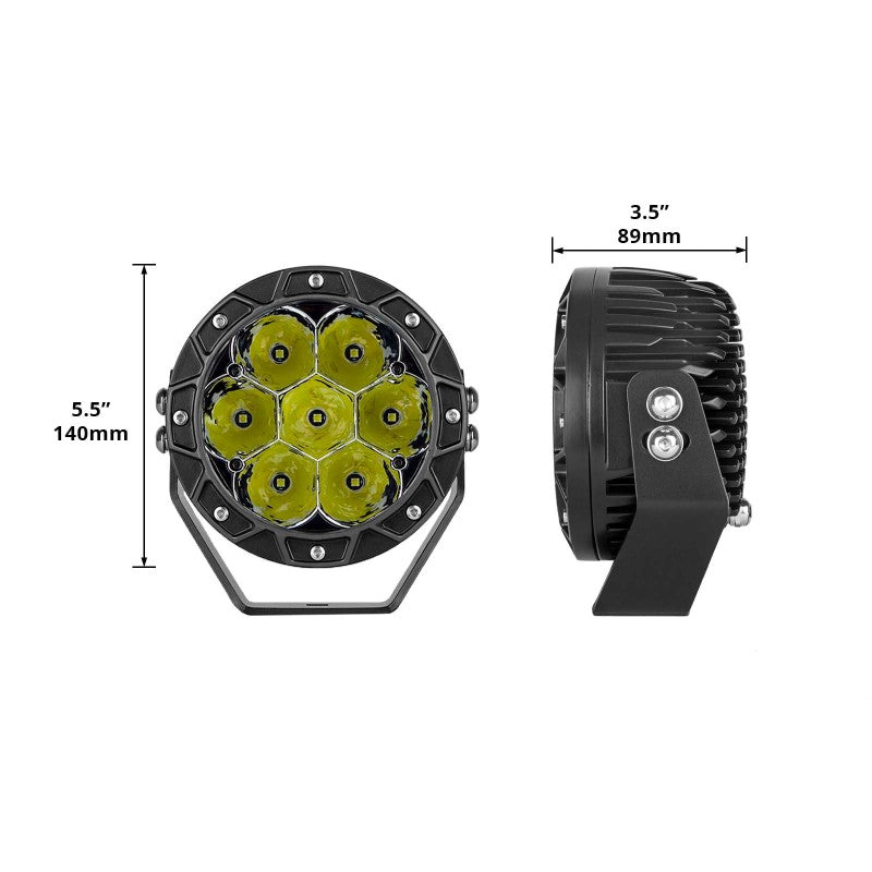 XK Glow Spot Beam Cube Offroad Round Work Light Kit 1pc 5in XK Glow Spot Beam Cube Offroad Round Work Light Kit 1pc 5in