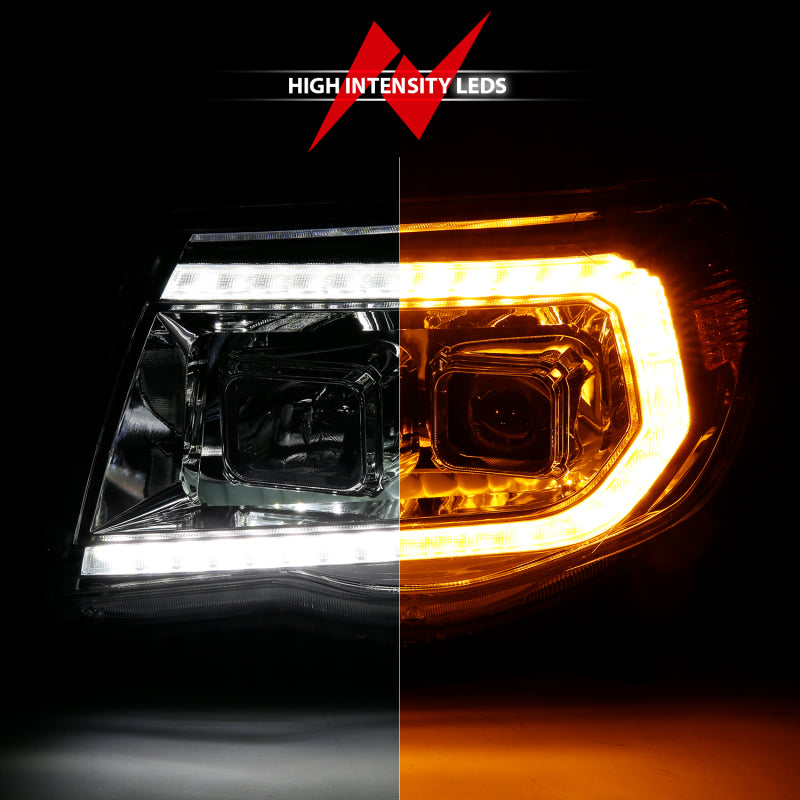 ANZO 05-11 Toyota Tacoma Projector Headlights w/Light Bar Switchback Chrome Housing ANZO 05-11 Toyota Tacoma Projector Headlights w/Light Bar Switchback Chrome Housing