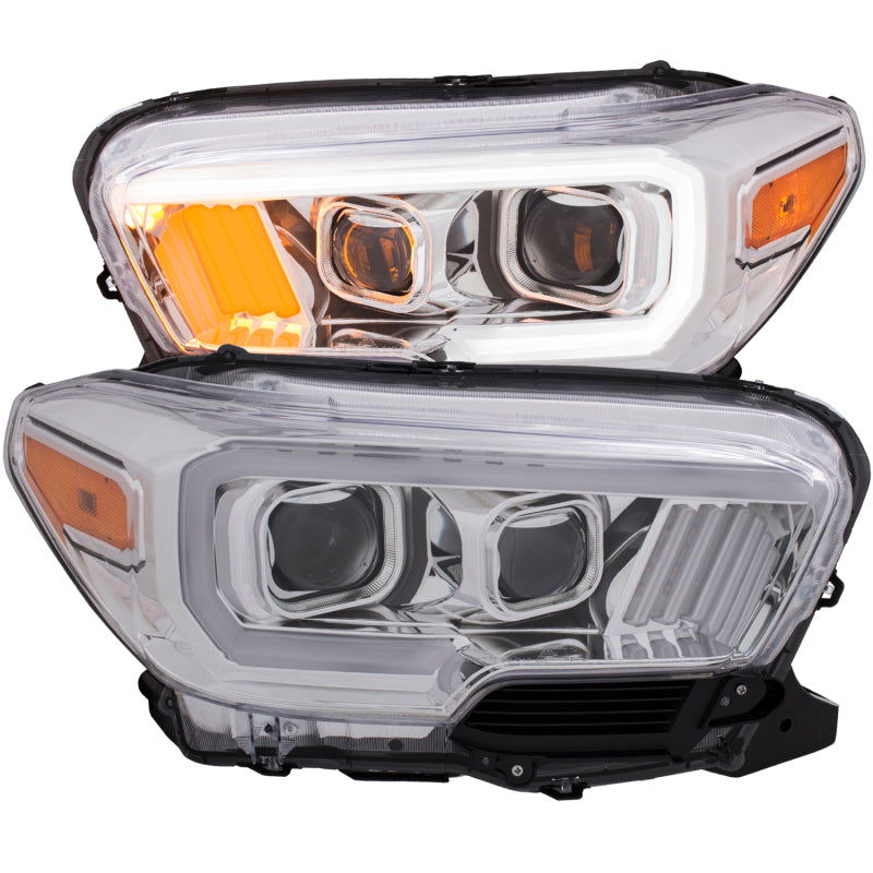 ANZO 2016-2017 Toyota Tacoma Projector Headlights w/ Plank Style Design Chrome w/ Amber ANZO 2016-2017 Toyota Tacoma Projector Headlights w/ Plank Style Design Chrome w/ Amber