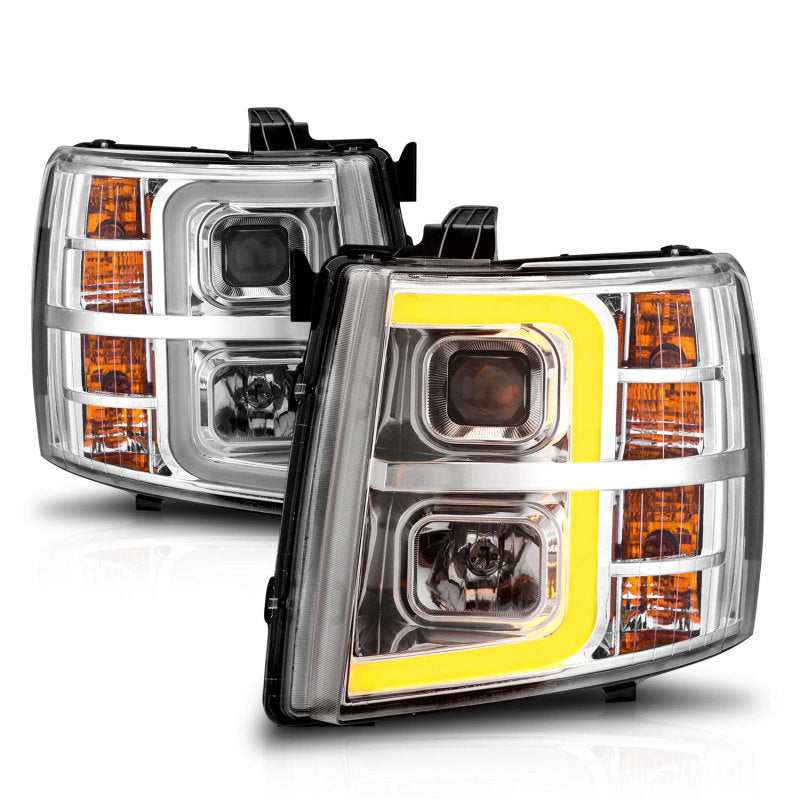 ANZO 2007-2013 Chevrolet Silverado 1500 Projector w/ Light Bar Chrome Housing w/ Sequential ANZO 2007-2013 Chevrolet Silverado 1500 Projector w/ Light Bar Chrome Housing w/ Sequential