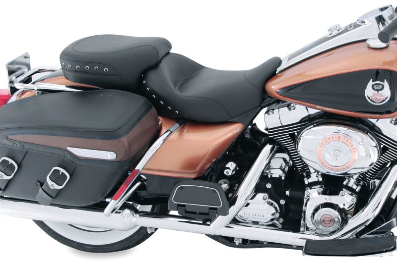 Mustang 08-21 Harley Electra Glide, Rd Glide, Rd King, Str Glide Tour Pass Seat w/Studs - Black Mustang 08-21 Harley Electra Glide, Rd Glide, Rd King, Str Glide Tour Pass Seat w/Studs - Black