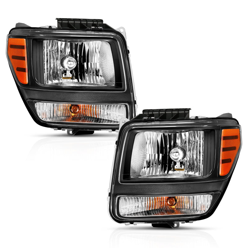 ANZO 2007-2012 Dodge Nitro Crystal Headlight  Black Amber ANZO 2007-2012 Dodge Nitro Crystal Headlight  Black Amber