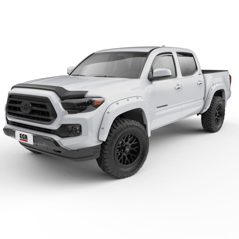 EGR 16+ Toyota Tacoma w/Mudflap Bolt-On Look Color Match Fender Flares - Set - Super White EGR 16+ Toyota Tacoma w/Mudflap Bolt-On Look Color Match Fender Flares - Set - Super White