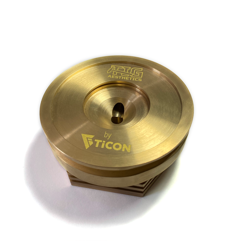 Ticon Industries Tig Aesthetics 4in Universal Vband Heat Sink w/ Purge - Tellurium Copper Ticon Industries Tig Aesthetics 4in Universal Vband Heat Sink w/ Purge - Tellurium Copper
