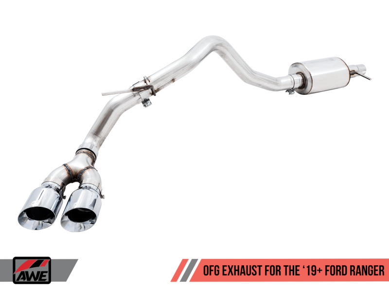 AWE Tuning 2019+ Ford Ranger 0FG Performance Exhaust System w/Diamond Black Tips & Rock Guard AWE Tuning 2019+ Ford Ranger 0FG Performance Exhaust System w/Diamond Black Tips & Rock Guard