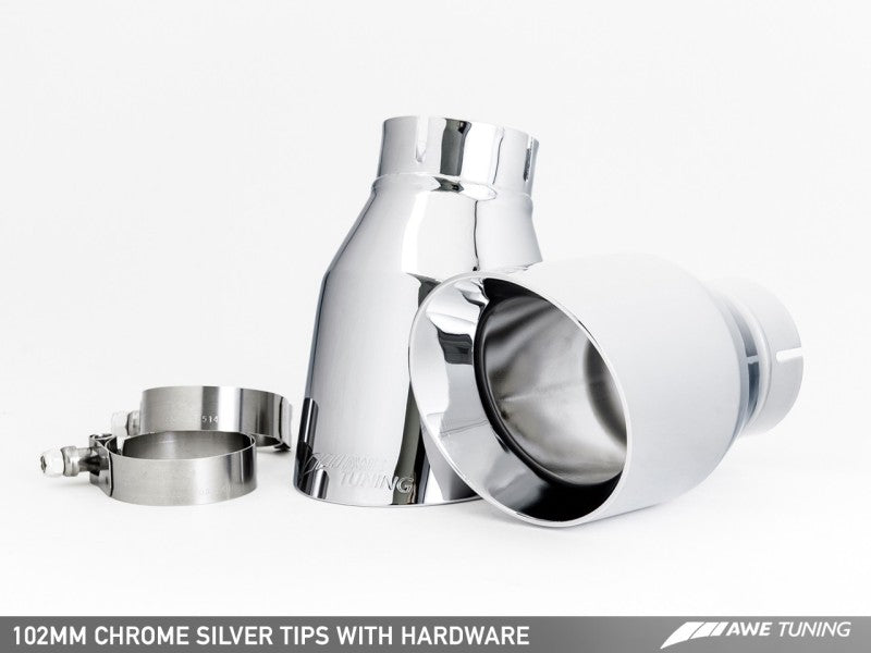 AWE Tuning Audi C7.5 A7 3.0T Touring Edition Exhaust - Quad Outlet Chrome Silver Tips AWE Tuning Audi C7.5 A7 3.0T Touring Edition Exhaust - Quad Outlet Chrome Silver Tips