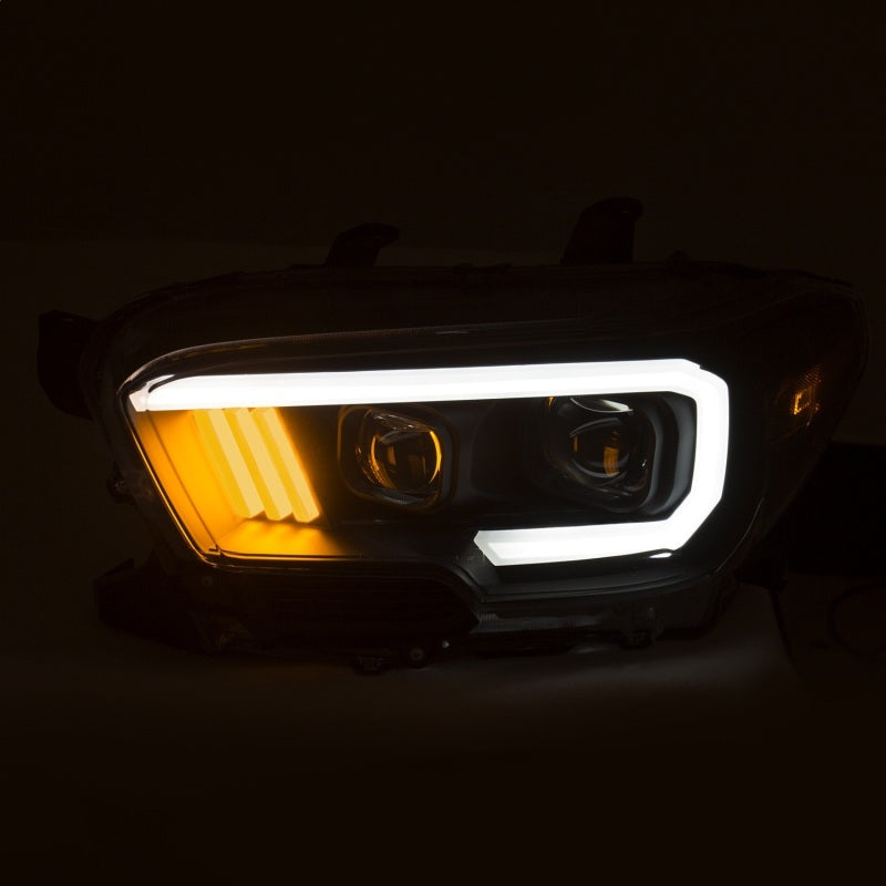ANZO 2016-2017 Toyota Tacoma Projector Headlights w/ Plank Style Design Black/Amber w/ DRL ANZO 2016-2017 Toyota Tacoma Projector Headlights w/ Plank Style Design Black/Amber w/ DRL