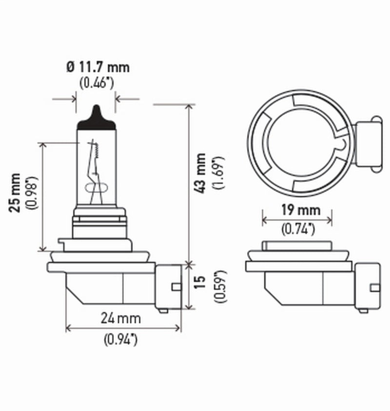 Hella Bulb H8 12V 35W Pgj191 T4 (2) Hella Bulb H8 12V 35W Pgj191 T4 (2)