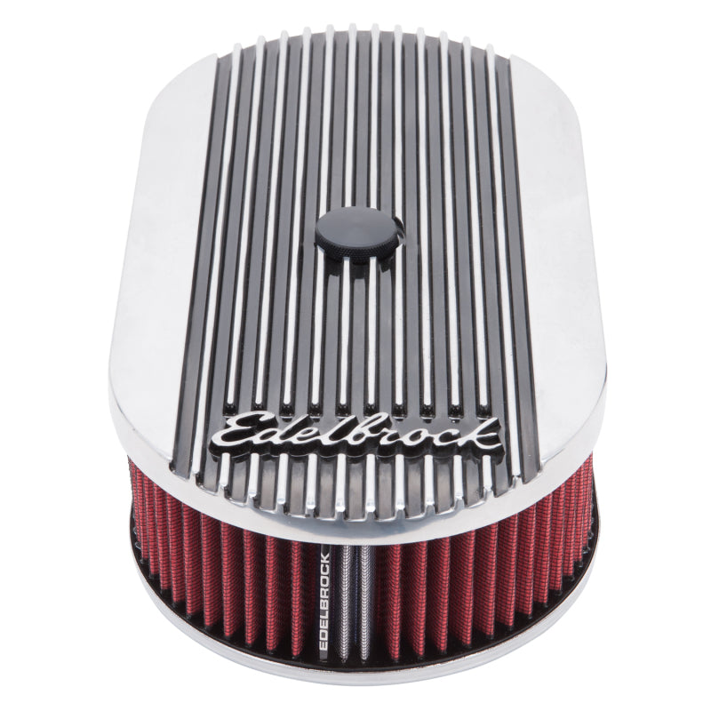 Edelbrock Air Cleaner Elite II Oval Single 4-Bbl Carb 2 5In Red Element Polished Edelbrock Air Cleaner Elite II Oval Single 4-Bbl Carb 2 5In Red Element Polished
