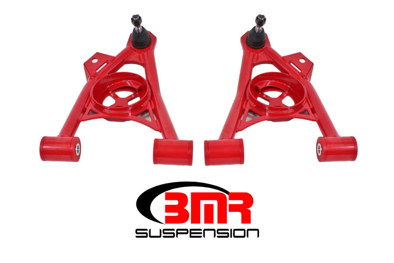 BMR 94-04 Ford Mustang Non-Adj. A-Arms Lower (Poly) w/ Spring Pocket - Red BMR 94-04 Ford Mustang Non-Adj. A-Arms Lower (Poly) w/ Spring Pocket - Red