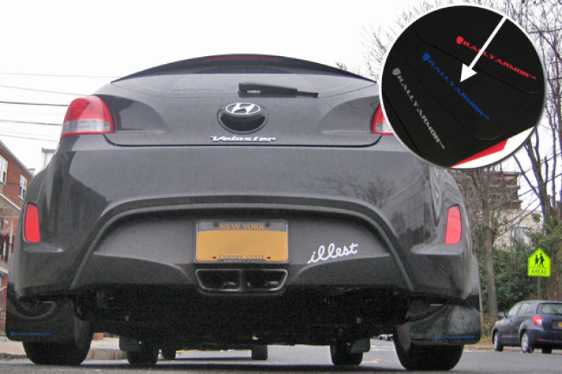 Rally Armor 12-18 Hyundai Veloster Black UR Mud Flap w/ Blue Logo Rally Armor 12-18 Hyundai Veloster Black UR Mud Flap w/ Blue Logo