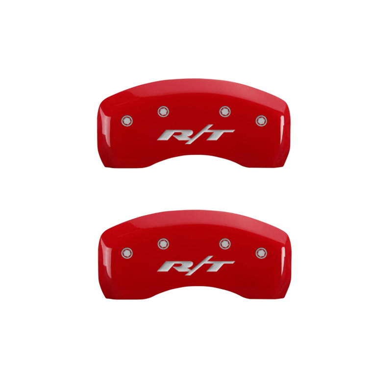 MGP 4 Caliper Covers Engraved Front & Rear RT Red finish silver ch MGP 4 Caliper Covers Engraved Front & Rear RT Red finish silver ch