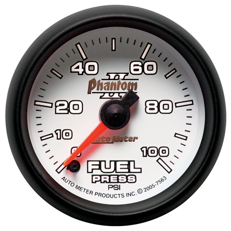 Autometer Phantom II 52.4mm Full Sweep Electronic 0-100psi Fuel Pressure Gauge Autometer Phantom II 52.4mm Full Sweep Electronic 0-100psi Fuel Pressure Gauge