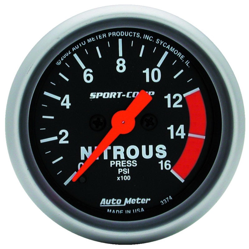 AutoMeter Gauge Nitrous Pressure 2-1/16in. 1600PSI Digital Stepper Motor Sport-Comp AutoMeter Gauge Nitrous Pressure 2-1/16in. 1600PSI Digital Stepper Motor Sport-Comp