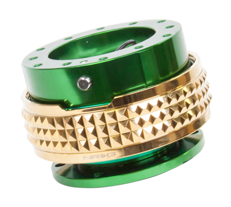 NRG Quick Release Kit - Pyramid Edition - Green Body / Chrome Gold Pyramid Ring NRG Quick Release Kit - Pyramid Edition - Green Body / Chrome Gold Pyramid Ring