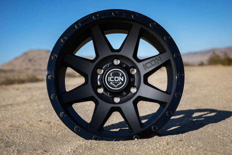 ICON Rebound 18x9 6x5.5 0mm Offset 5in BS 106.1mm Bore Double Black Wheel ICON Rebound 18x9 6x5.5 0mm Offset 5in BS 106.1mm Bore Double Black Wheel