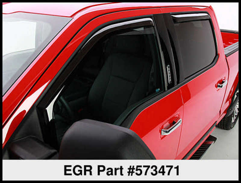 EGR 15+ Ford F150 Super Cab In-Channel Window Visors - Set of 4 (573471) EGR 15+ Ford F150 Super Cab In-Channel Window Visors - Set of 4 (573471)