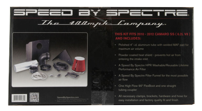 Spectre 10-12 Chevy Camaro V8-6.2L F/I Air Intake Kit - Clear Anodized w/Red Filter Spectre 10-12 Chevy Camaro V8-6.2L F/I Air Intake Kit - Clear Anodized w/Red Filter