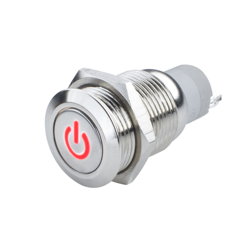 Oracle Pre-Wired Power Symbol Momentary Flush Mount LED Switch - Red Oracle Pre-Wired Power Symbol Momentary Flush Mount LED Switch - Red