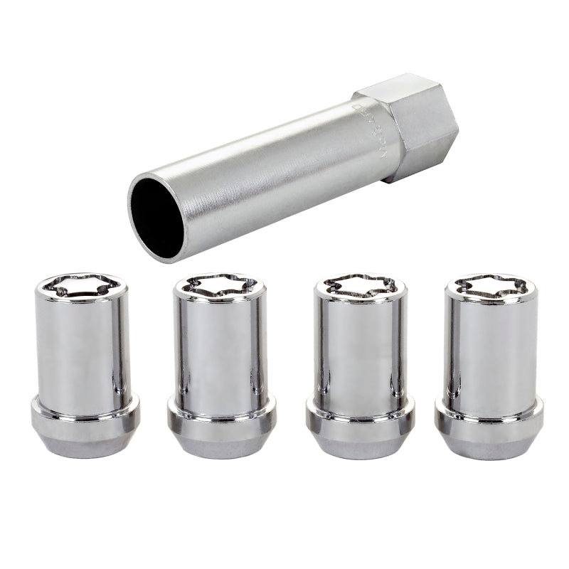 McGard Wheel Lock Nut Set - 4pk. (Tuner / Cone Seat) M12X1.5 / 13/16 Hex / 1.24in. Length - Chrome McGard Wheel Lock Nut Set - 4pk. (Tuner / Cone Seat) M12X1.5 / 13/16 Hex / 1.24in. Length - Chrome