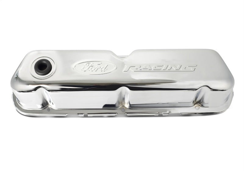 Ford Racing Embosses Logo Stamped Steel Valve Cover Chrome Ford Racing Embosses Logo Stamped Steel Valve Cover Chrome